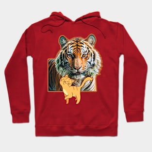 Tiger with kitty cartoon Hoodie